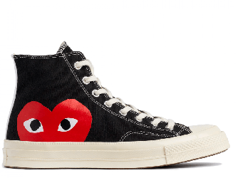 Жіночі кеди Converse Comme Des Garcons Black High чорні текстиль високі оригінал