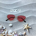 Коралові очки в золотистій оправі, фото 4