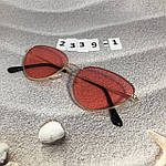 Коралові очки в золотистій оправі, фото 6