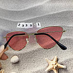 Коралові очки в золотистій оправі, фото 7