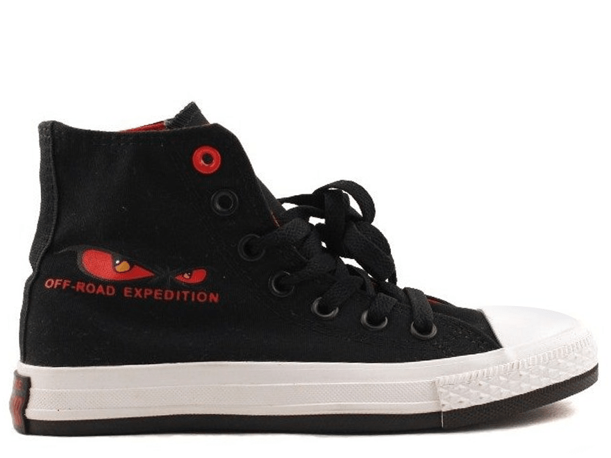 Жіночі Converse All Star Off-Road Black/Red High оригінал чорні високі текстиль