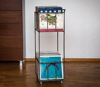 Високий двосекційний контейнер для пластинок