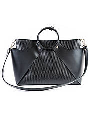 Чорна жіноча сумка натуральна шкіра