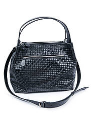 Маленька чорна жіноча сумочка з натуральної шкіри