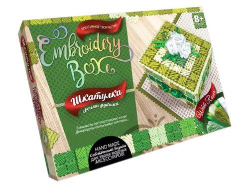 Набор для вышивания Danko Toys Шкатулка Embroidery Box Зеленая геометрика EMB-01-04 - фото 1 - id-p931225225