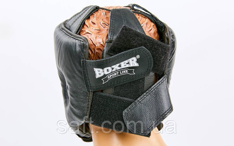 Шлем боксерский открытый кожаный BOXER (р-р L, черный) - фото 5 - id-p931240113