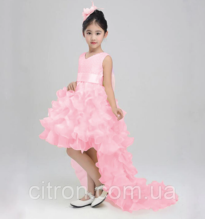 Плаття ніжно рожеве бальне випускне ошатне для дівчинки в садок або школу. Розміри 120,130,140.