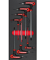 Набір 6-гр. викруток з Т-обр. ручкою з кулею 2,5-8 мм, 7 пр., у м'якому ложементі T22908