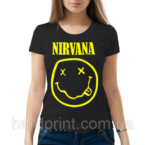 Жіноча футболка. Друк на футболці. Nirvana. Нірвана