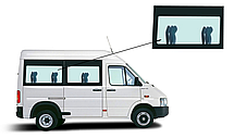 Бічне панорамне скло коротка база Volkswagen LT 1996-2006 заднє праве