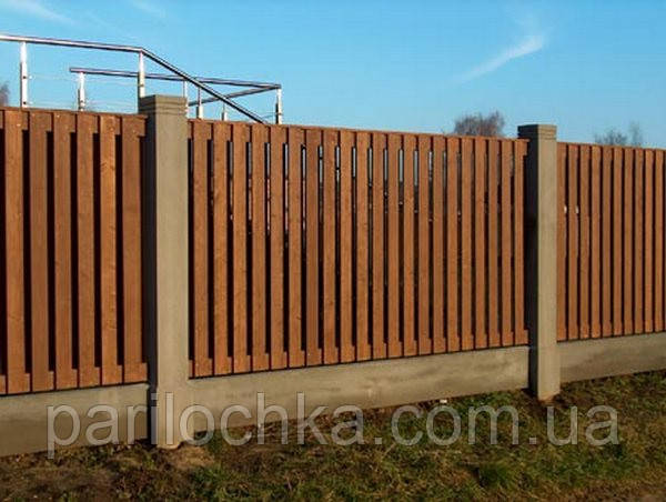 Паркани дерев'яні, комбіновані паркани - фото 2 - id-p88008529