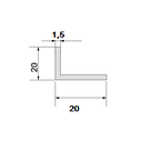 Алюмінієвий куточок 20х20х1.5 АНОД, довжина виробу 6м, різка кратно 3м., фото 2