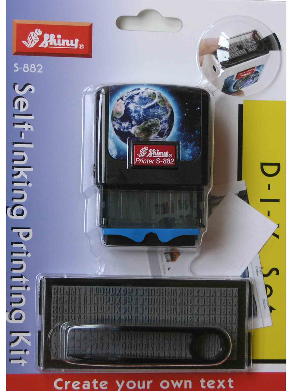 Самонабірний штамп 3-стр, серія "Земля" розмір поля 14х38мм, фото 1