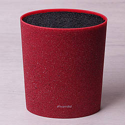 Підставка для ножів з наповнювачем Kamille (висота 22 см) червоний мармур