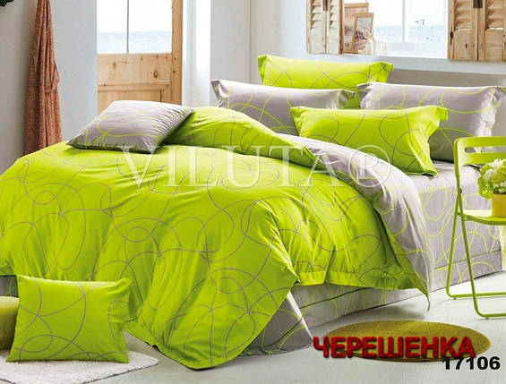 Полуторний набір постільної білизни 150*220 з Бязі "Gold" №15516AB Черешенка™, фото 1