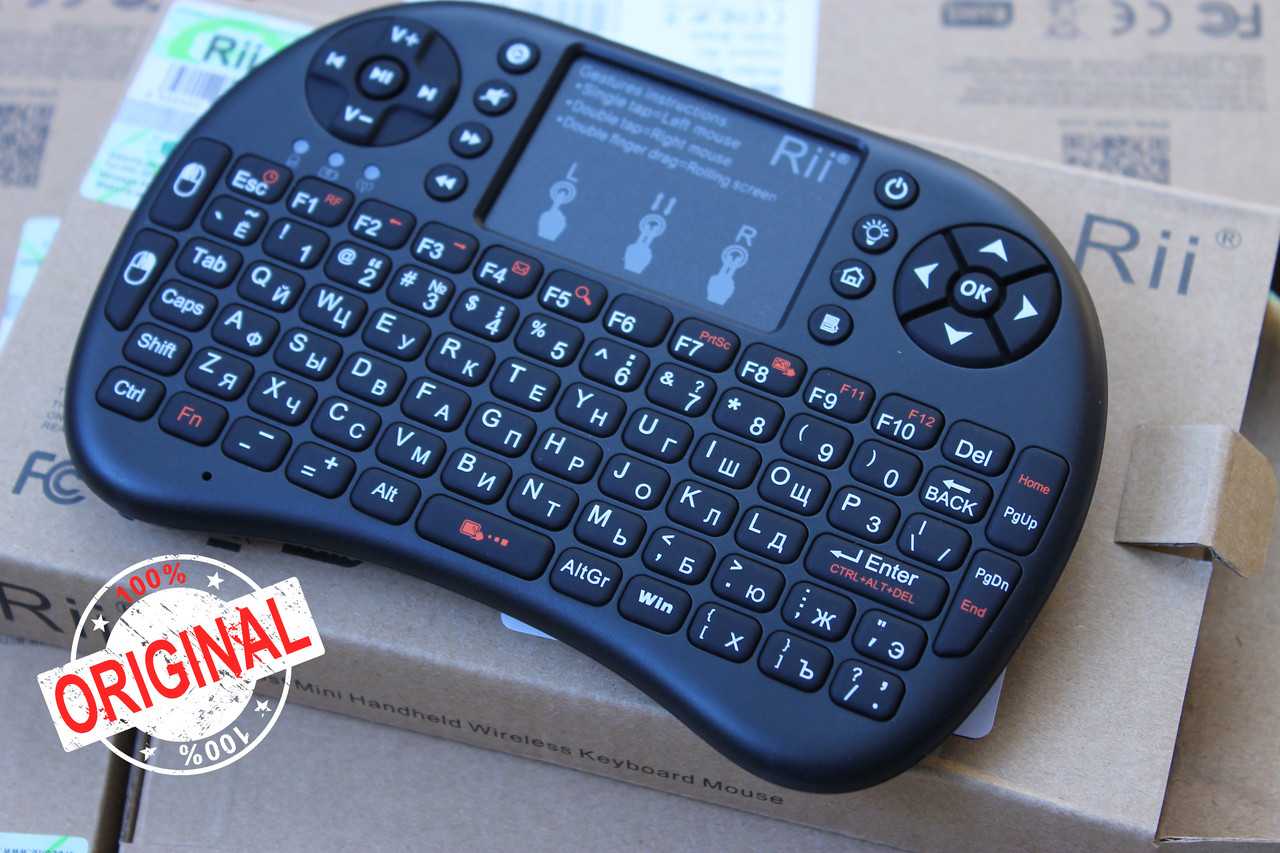 Бездротова міні-клавіатура Rii i8 mini+ з підсвічуванням | RT-MWK08+ | Оригінал, фото 1