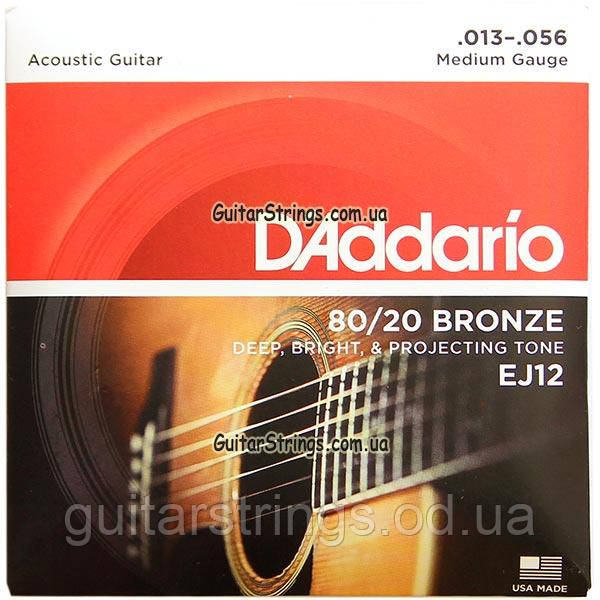 Струны D'Addario EJ12 Bronze 80/20 13-56