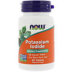 Йодид калію, Potassium Iodide, Now Foods, 30 мг, 60 таблеток