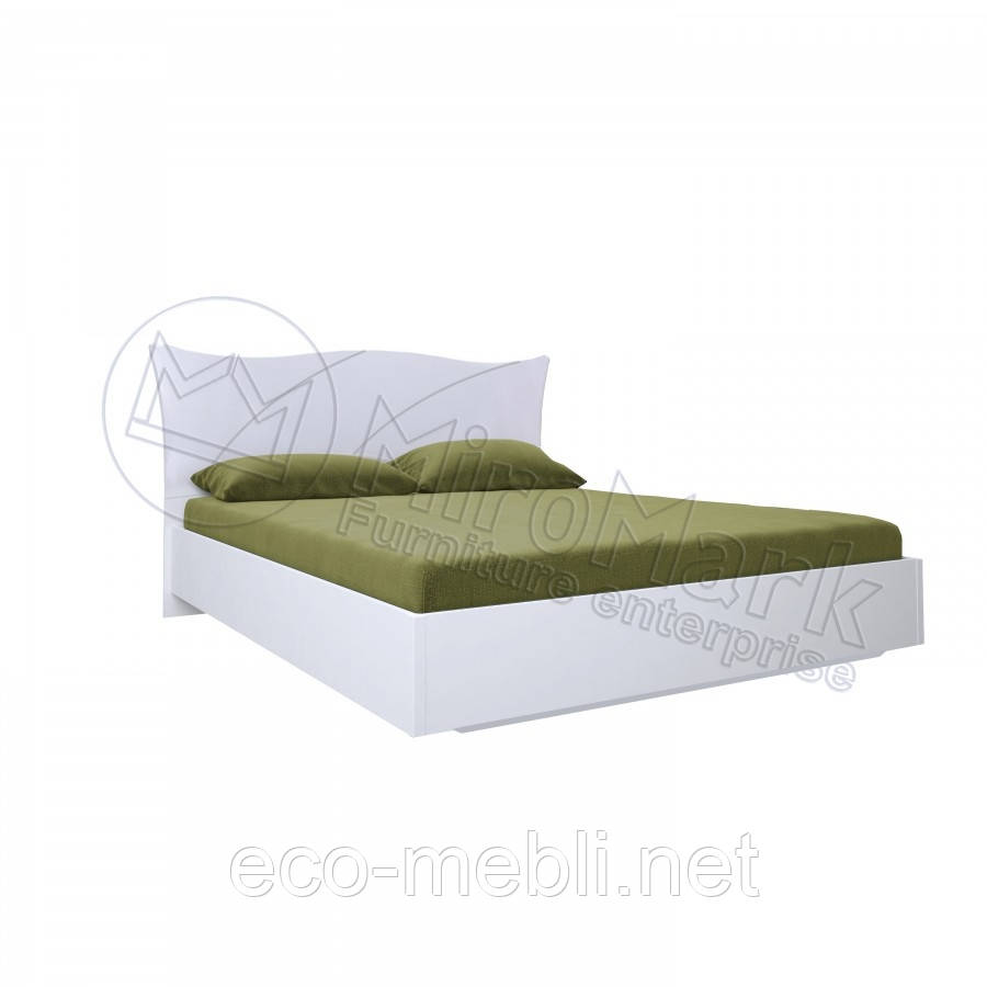 Двуспальне ліжко 180х200 мяка спинка без каркасу у спальню Богема Білий Глянець Міромарк