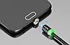 Магнітний кабель TOPK LED Magnetic Round USB MicroUSB 1m - Black, фото 2