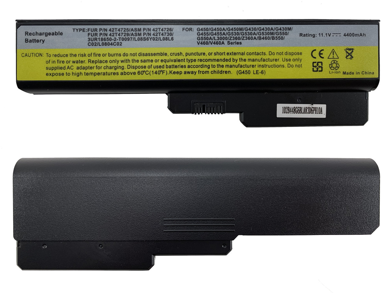 Батарея для ноутбука Lenovo 42T4585 (Lenovo: B460, B550, G430, G450, G530, G550 IdeaPad: V460) 11.1V 4400mAh, фото 1