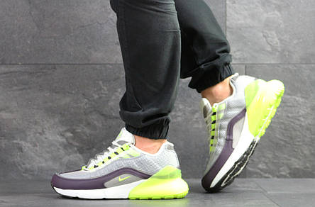 Кросівки Nike Air Max 95 + Max 270, сірі з салатовим, фото 2