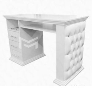 Стіл манікюрний MARKSON М127 фасади кашзам з гудзиками, білий