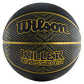 М'яч баскетбольний гумовий для гри на вулиці-залі Wilson Killer Crossover розмір 7, колір чорний