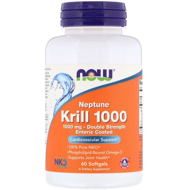 Масло кріля, Krill, Now Foods, 1000 мг, 60 капсул