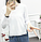 Легка жіноча базова кофта-реглан із довгим рукавом "Diamond" у білому кольорі, фото 2