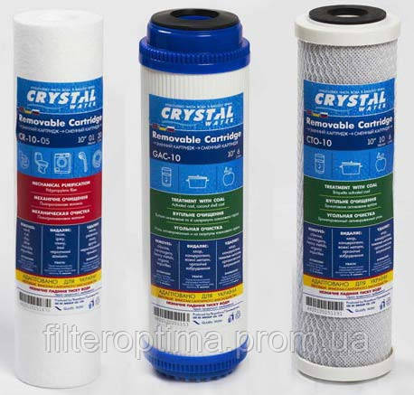 Комплект картриджей для питьевых систем защита от хлора Crystal - фото 1 - id-p88022138