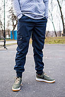 Темно-синие штаны карго с карманами рекстим, штаны cargo rextim
