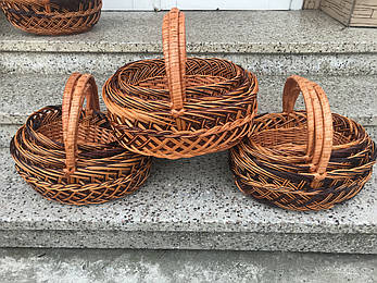 Комплект великодніх кошиків із лози (4 шт.), фото 1