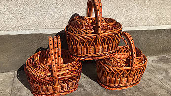 Комплект великодніх кошиків із лози (4 шт.), фото 1
