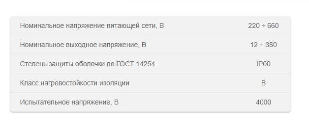 Характеристики ОСМ-0,4