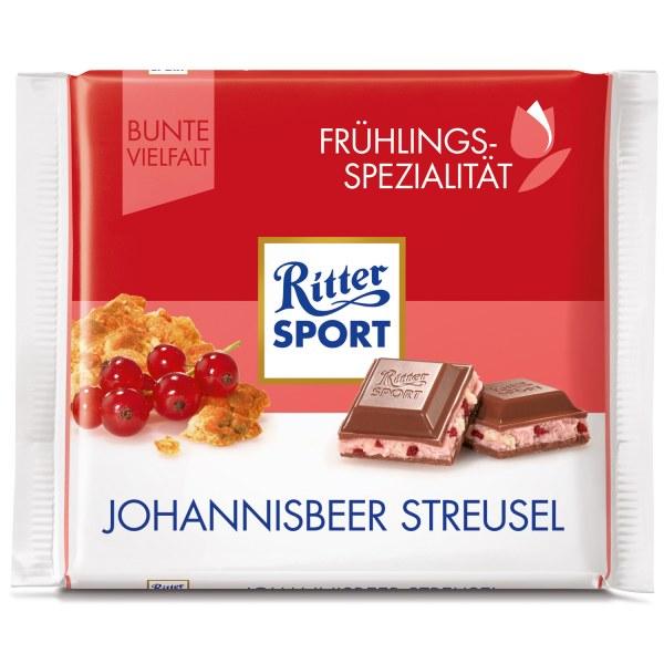 Шоколад Ritter Sport johannisbeer streusel (з червоною смородиною і пластівцями) 100 р. Німеччина