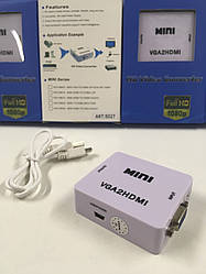 Конвертер адаптер перехідник з VGA HDMI відео зі звуком 1080P
