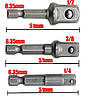 Набір адаптерів для торцевих головок під шуруповерт, фото 4