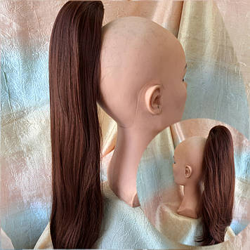 Хвіст шиньон прямий на крабі каштановий ELEGANT Т4050-33