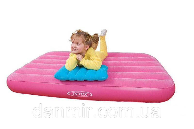 Надувная детская кровать Intex 66801 с подушкой Розовая (int66801) - фото 2 - id-p931868989