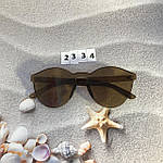 Коричневі окуляри без оправи, фото 3