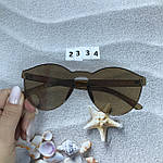 Коричневі окуляри без оправи, фото 4