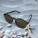 Коричневі окуляри без оправи, фото 5