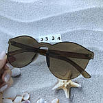 Коричневі окуляри без оправи, фото 9