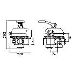 Кран шестиходовий Emaux MPV04 (2") бічний, фото 3