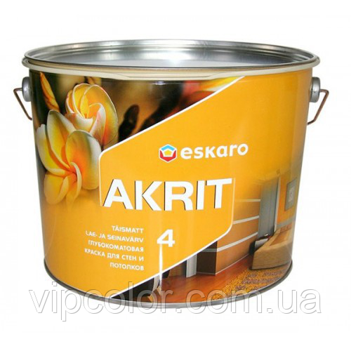 Eskaro Akrit 4 Біла 9,5 л глубокоматовая фарба для внутрішніх робіт 6430011062218