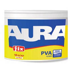 Клей ПВА Aura Fix Білий 10 л для склеювання виробів з різних матеріалів 4820166520688