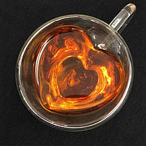 Кружка з подвійного скла Серце, 150 мл ( чашка з подвійною стінкою), фото 2
