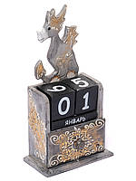 Календарь настольный деревянный Дракон с выдвижным ящичком 30см*15см