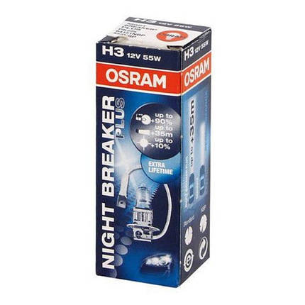 Автолампи OSRAM H3 64151NBU Night Breaker Unlimited 12V 55W Pk22S FS 10X10X1, фото 2